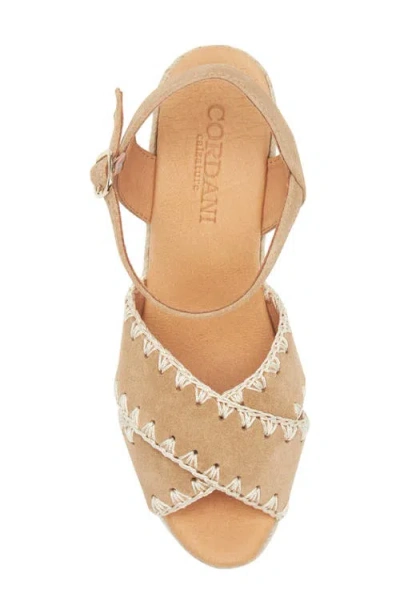 Cordani Ember Ankle Strap Espadrille Platform Wedge Sandal In Arena