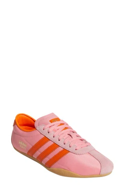 Adidas Originals Tokyo W Leather And Suede-trimmed Shell Sneakers In Pink