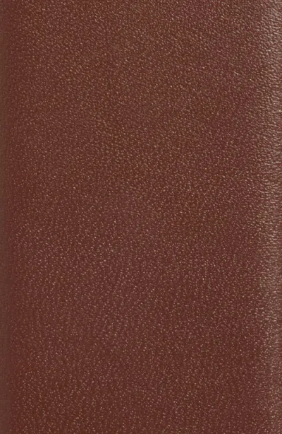 Nordstrom Leather Belt In Chocolate- Silver