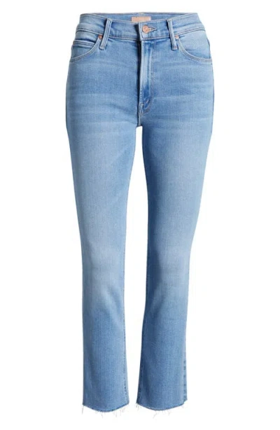 Mother The Mid Rise Dazzler Ankle Slim Jeans In In The Blink Of An Eye In Blessing In Disguise