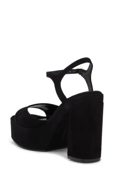 Steve Madden Odina Ankle Strap Platform Sandal In Black Suede