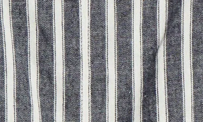 Madewell Square Neck Top In Linen Blend Stripe Stripe Twill In Navy White Stripe