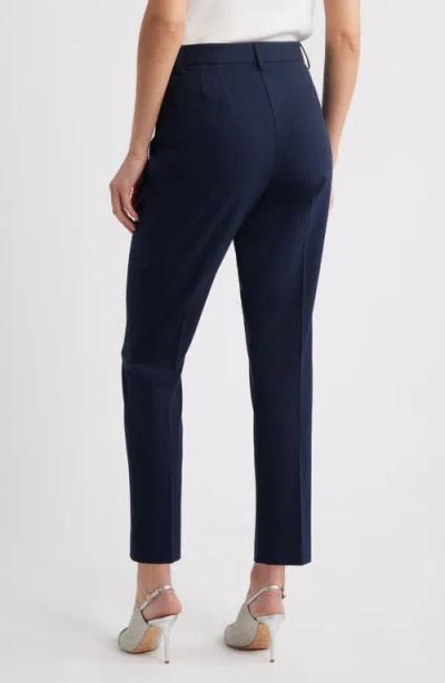 Tahari Asl Shannon Suit Straight-leg Pants In Blue