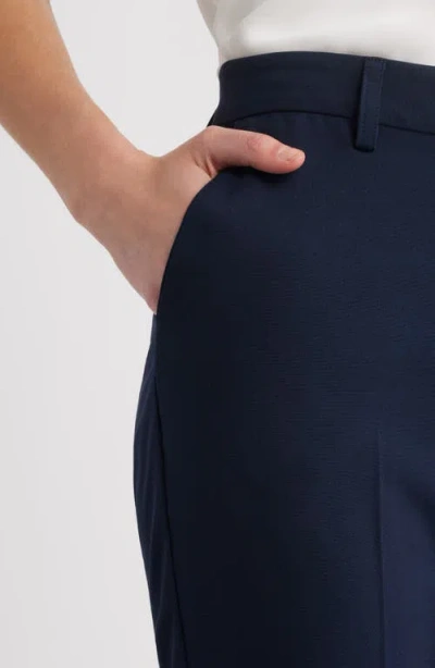 Tahari Asl Shannon Suit Straight-leg Pants In Blue