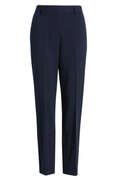 Tahari Asl Shannon Suit Straight-leg Pants In Blue