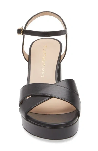 Stuart Weitzman Dayna Ankle Strap Platform Sandal In Black