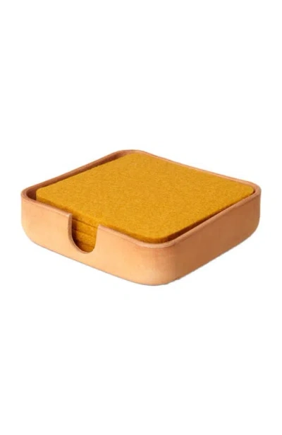 Graf & Lantz Graf Lantz Kobon Leather Square Tray In Natural