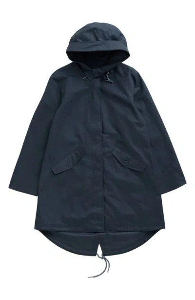 Seasalt Cornwall Seafaring Waterproof Linen & Cotton Hooded Coat In Inkwell