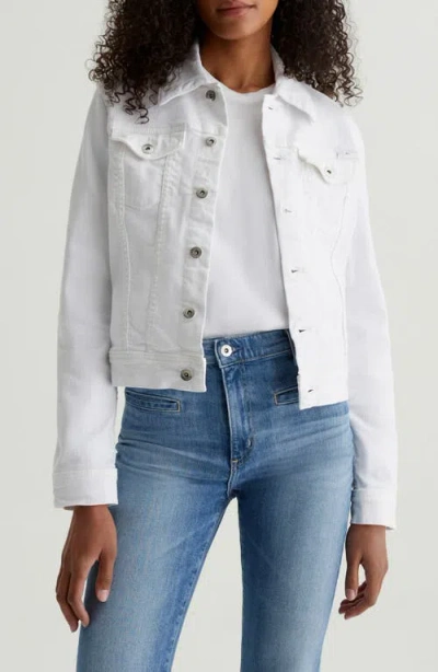 Ag Robyn Buttoned Denim Jacket In White