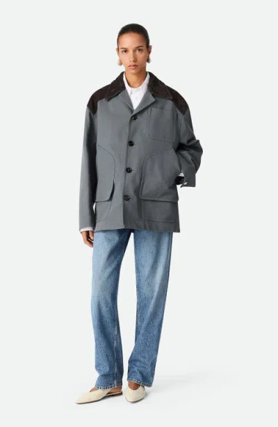 Bottega Veneta Ballerine Slingback Sofia In 9031 Sea Salt