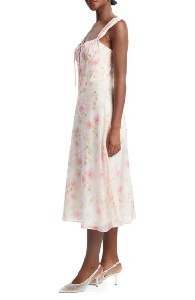 Bardot Esra Watercolour Flowers Bustier Dress In Pink