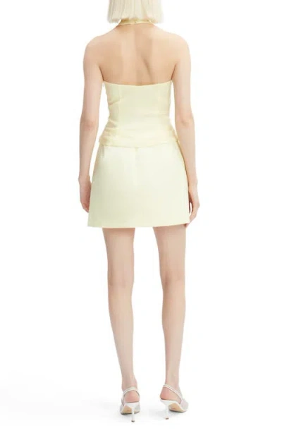 Bardot Paola Linen Halter Top In Canary Yellow