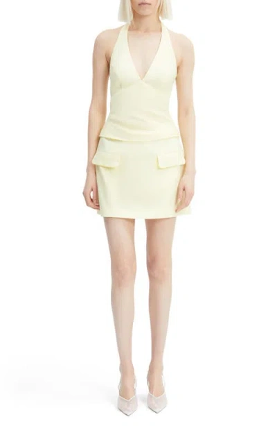 Bardot Paola Linen Halter Top In Canary Yellow