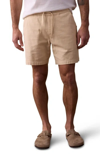 The Normal Brand Texstretch Summer Drawstring Stretch Cotton Shorts In Sand Dune