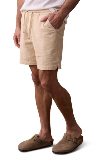 The Normal Brand Texstretch Summer Drawstring Stretch Cotton Shorts In Sand Dune