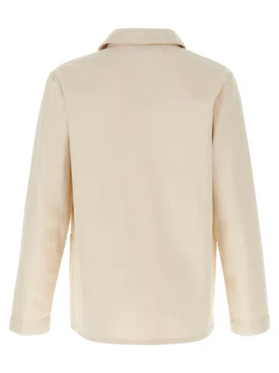 Apc Kerlouan Beige Jacket With Classic Collar And Front Button Closure In Cotton Man