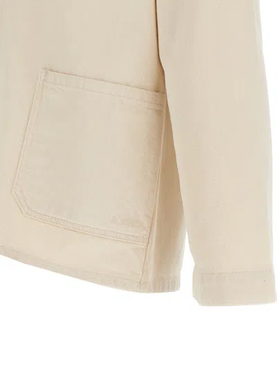 Apc Kerlouan Beige Jacket With Classic Collar And Front Button Closure In Cotton Man