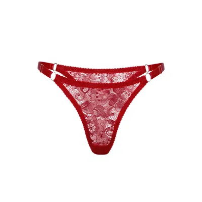 Darily Underwear Women's Adjustable String Panties Flame Red In Red