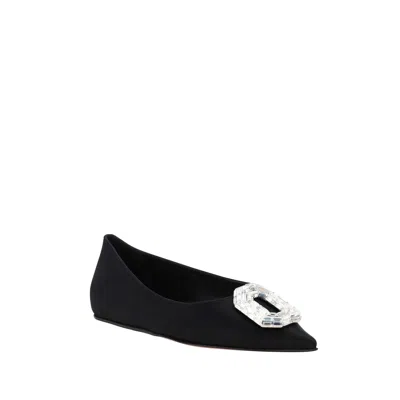 Shop Amina Muaddi Amina Mu I Camellia Ballerina Flats