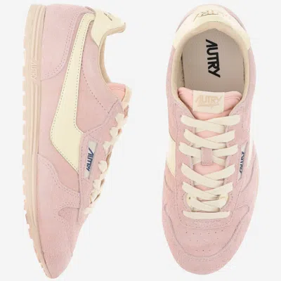 Autry 'windspin Low' Pink Sneaker With Logo On The Side And On The Heel In Multi