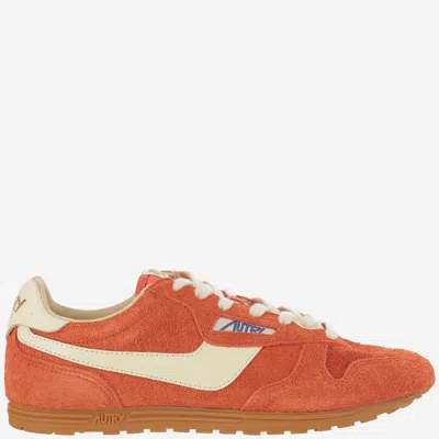 Autry Windspin Low Red Sneaker With Logo On The Side And On The Heel In Suede Man
