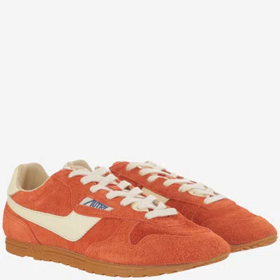 Autry Windspin Low Red Sneaker With Logo On The Side And On The Heel In Suede Man
