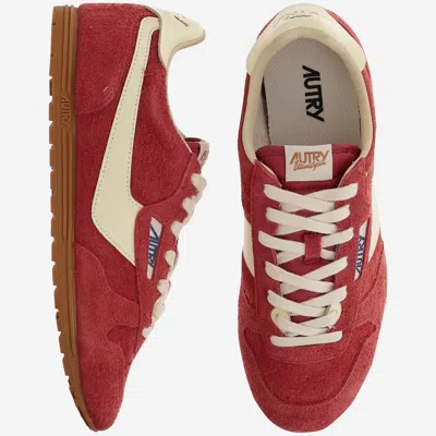 Autry Windspin Sneakers In Suede And Parrot Leather And Rutabaga