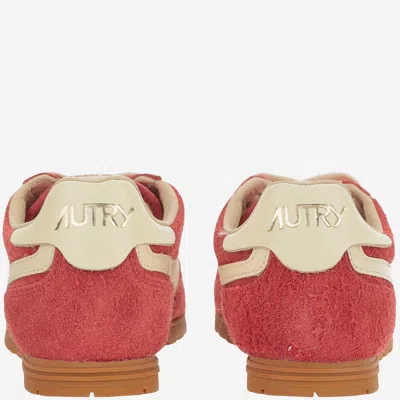 Autry Windspin Sneakers In Suede And Parrot Leather And Rutabaga