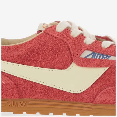 Autry Windspin Sneakers In Suede And Parrot Leather And Rutabaga