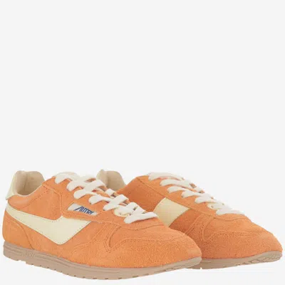 Autry Low Top Suede Sneakers With Contrast Sole