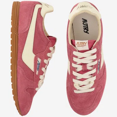 Autry 'windspin Low' Pink Sneaker With Logo On The Side And On The Heel