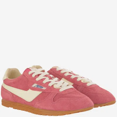 Autry 'windspin Low' Pink Sneaker With Logo On The Side And On The Heel