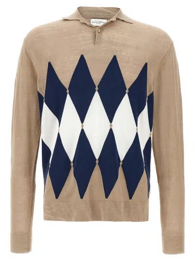 Ballantyne Beige Argyle Polo