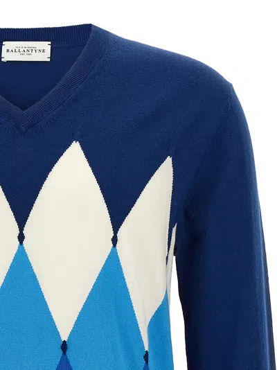 Ballantyne Blue Argyle Sweater