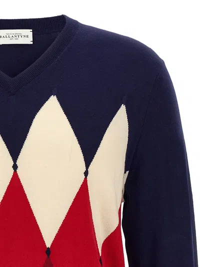 Ballantyne Blue Argyle Sweater