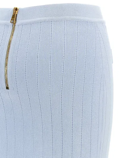 Balmain 2-pockets Button-front Rib Mini Skirt