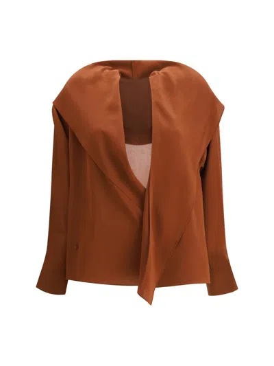 Petar Petrov Hooded Blouse In Brown