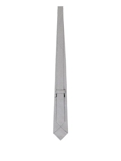 Corneliani Jacquard Silk Tie In White