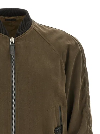 Tom Ford Ribbed Bomber Jacket With Button Accents