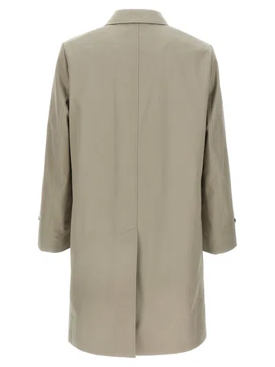 Burberry Long Cotton Double-breasted Coat With Notched Lapel