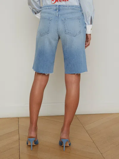 L Agence Elise Denim Bermuda Short In Zion