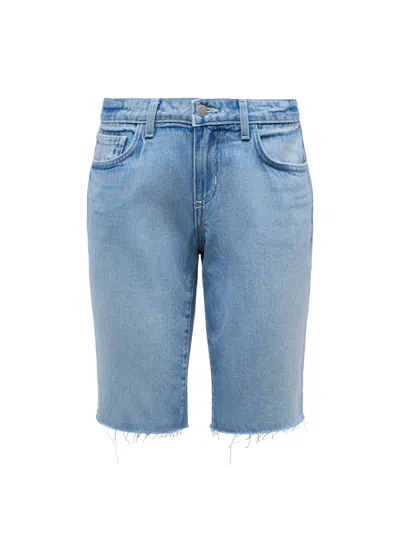 L Agence Elise Denim Bermuda Short In Zion