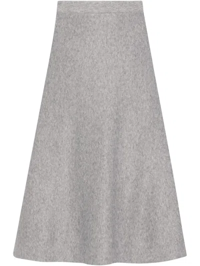 Rosetta Getty Flared Midi Skirt In Grey
