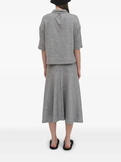 Rosetta Getty Flared Midi Skirt In Grey