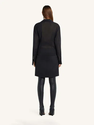 Courrèges Double Pocket Collared Shirt With Cuffed Sleeves In Black