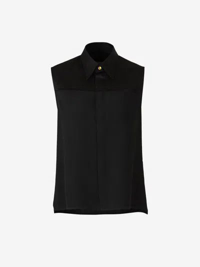 Ami Alexandre Mattiussi Ami Paris Black Sm Shirt With Golden Buttons In Black