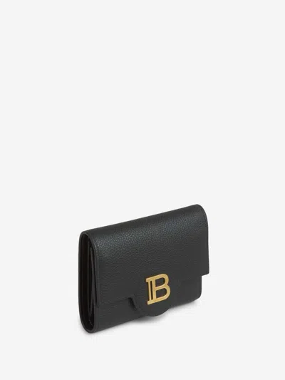Balmain Black B-buzz Trifold Wallet In Black