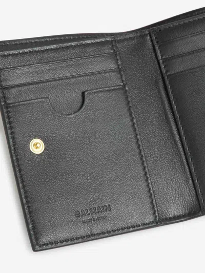 Balmain Black B-buzz Trifold Wallet In Black