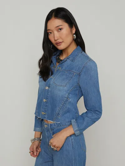 L Agence Janelle Denim Jacket In Blue
