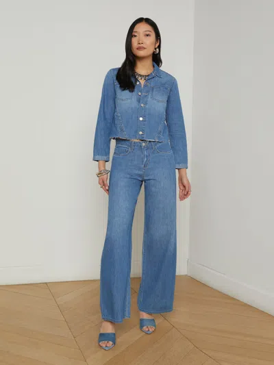 L Agence Janelle Denim Jacket In Stokes